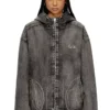Thugjack Kapuzenjacke aus verwaschenem Denim