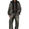 Thugjack Kapuzenjacke aus verwaschenem Denim