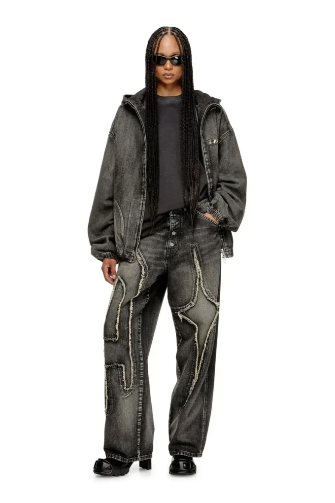 Thugjack Kapuzenjacke aus verwaschenem Denim