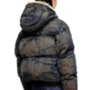 w-aves-fur Pufferjacke mit Kapuze aus Denim in Dirt-Effekt-Camouflage w-aves-fur Pufferjacke mit Kapuze aus Denim in Dirt-Effekt-Camouflage