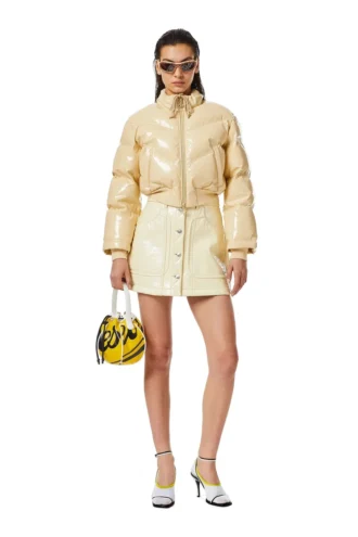 w-crema Gesteppte Bomberjacke aus Vinyl