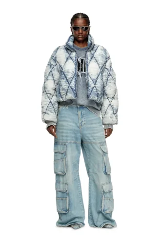 w-histel Pufferjacke aus Argyle-gestepptem Devoré-Shell