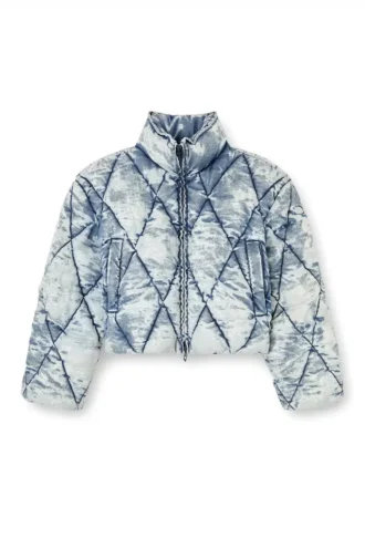 w-histel Pufferjacke aus Argyle-gestepptem Devoré-Shell