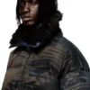 w-johns Pufferjacke aus Denim mit Dirt-Effekt-Camouflage