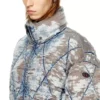 w-kons Gesteppte Jacke aus Devoré-Denim mit Argyle-Steppung