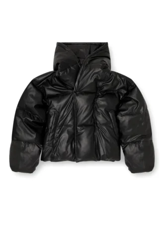 w-myley Kapuzen-Steppjacke aus beschichtetem Stoff