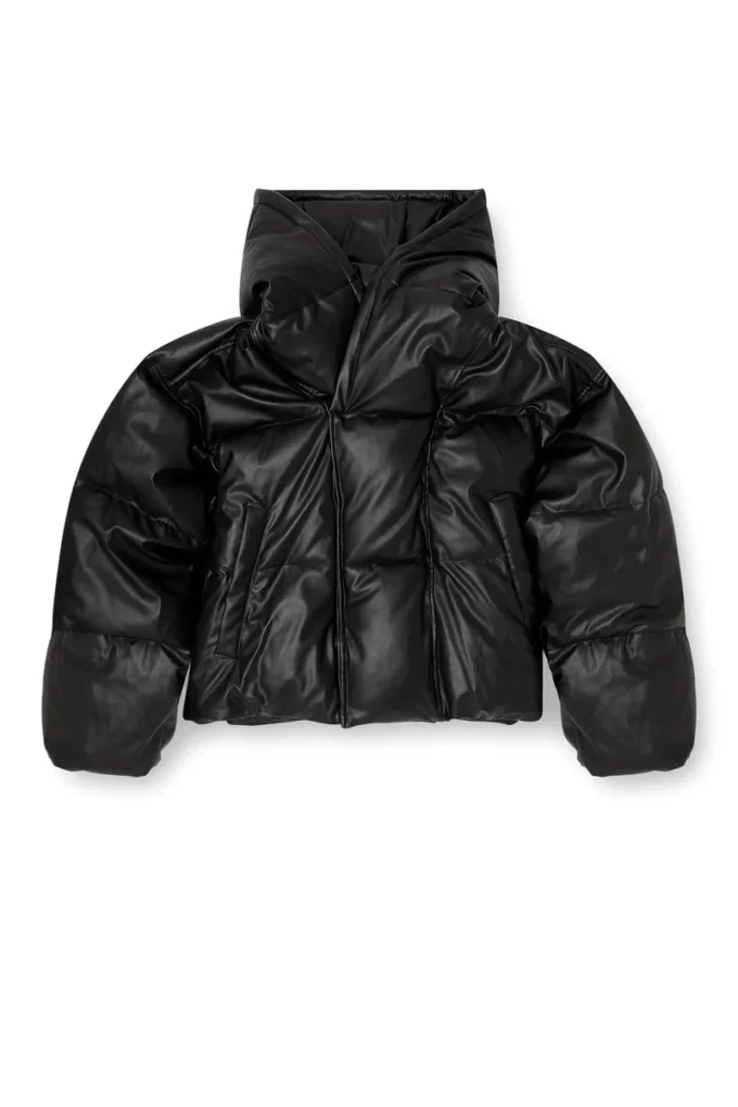 w-myley Kapuzen-Steppjacke aus beschichtetem Stoff