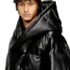 w-myley Kapuzen-Steppjacke aus beschichtetem Stoff