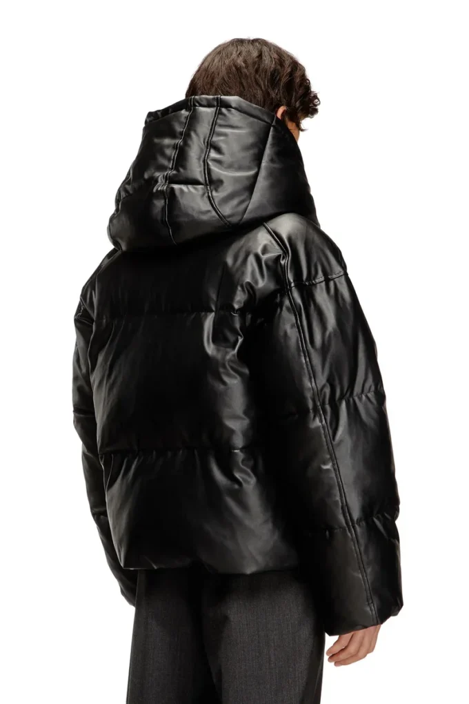 w-myley Kapuzen-Steppjacke aus beschichtetem Stoff