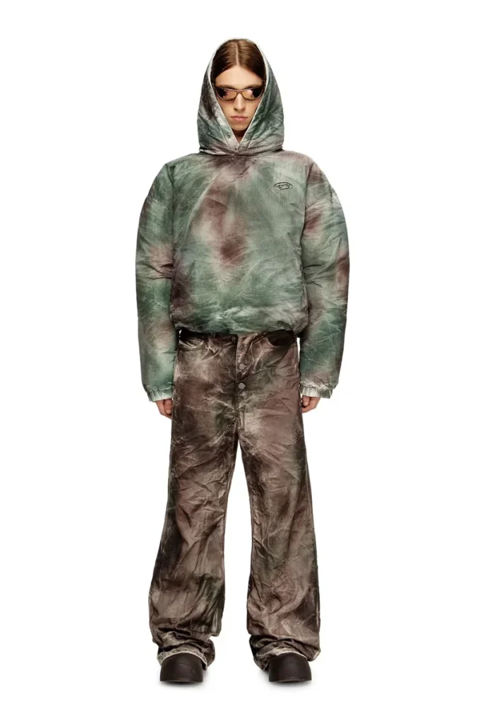 w-thug-jkt-puffy Puffige Kapuzenjacke aus Nylon in Camouflage-Optik w-thug-jkt-puffy Puffige Kapuzenjacke aus Nylon in Camouflage-Optik
