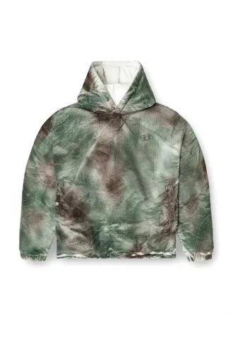 w-thug-jkt-puffy Puffige Kapuzenjacke aus Nylon in Camouflage-Optik