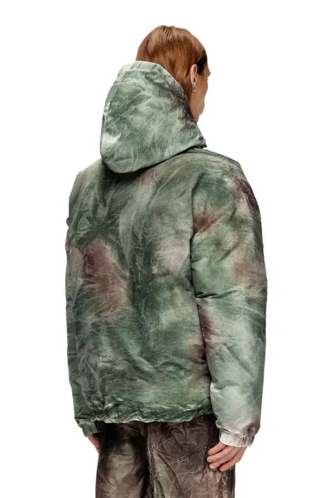 w-thug-jkt-puffy Puffige Kapuzenjacke aus Nylon in Camouflage-Optik w-thug-jkt-puffy Puffige Kapuzenjacke aus Nylon in Camouflage-Optik