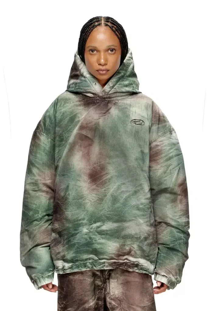 w-thug-jkt-puffy Puffige Kapuzenjacke aus Nylon in Camouflage-Optik w-thug-jkt-puffy Puffige Kapuzenjacke aus Nylon in Camouflage-Optik