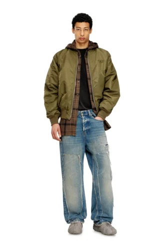 w-type-d1 Gesteppte Bomberjacke mit ovaler D-Stickerei